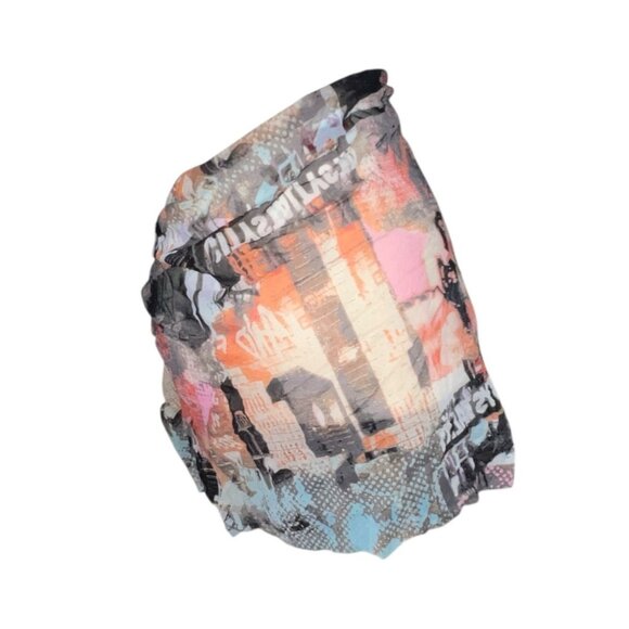 Gideon Oberson Abstract Print Sheer Tie Wrap Swim Cover-Up Skirt Sz Large - Picture 7 of 8